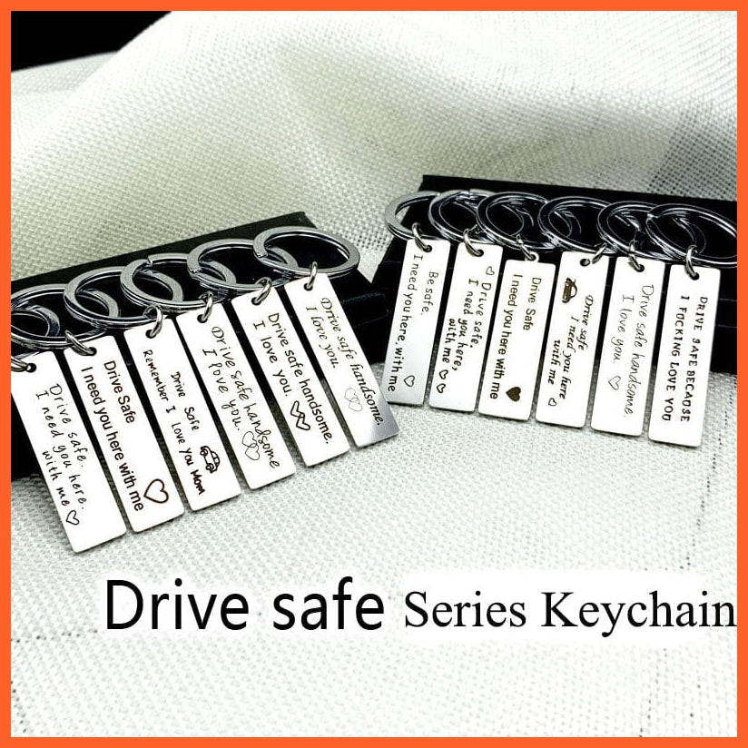 whatagift.com.au Keychains Stainless Steel Keychain With Drive Safe | Engraved Letters