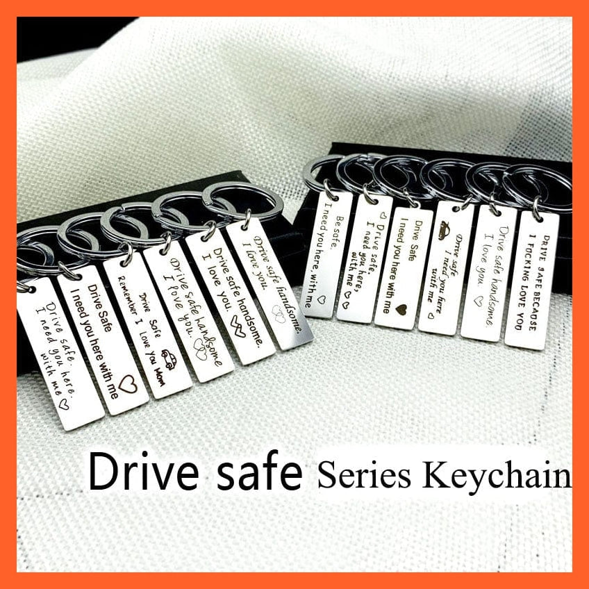 whatagift.com.au Keychains Stainless Steel Keychain With Drive Safe | Engraved Letters