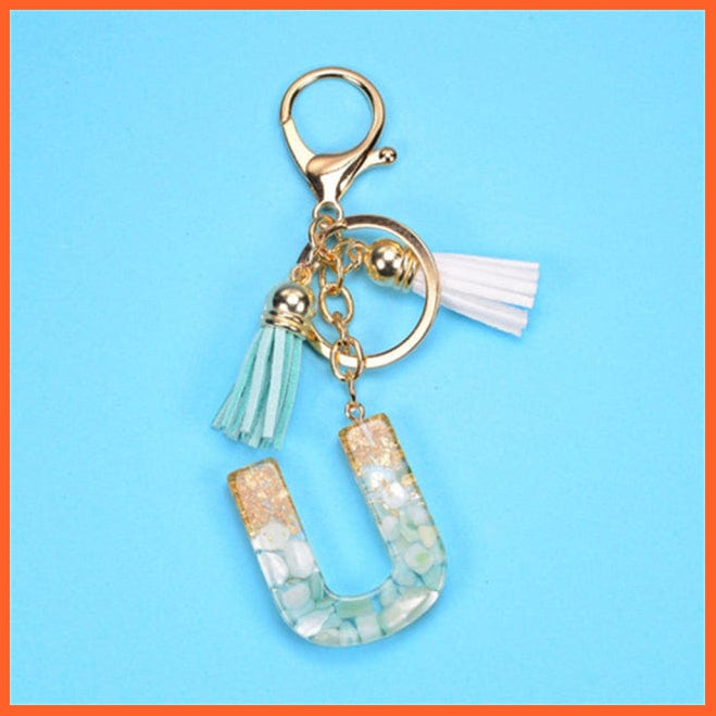 whatagift.com.au Keychains U / China New Exquisite 26 Letters Resin Keychains