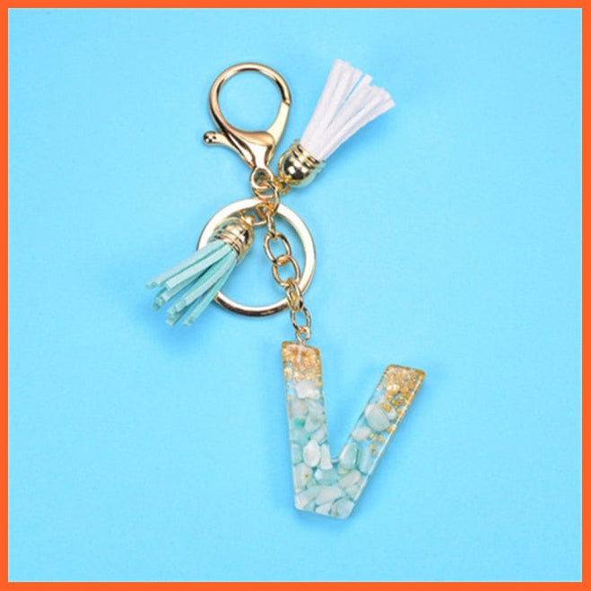 whatagift.com.au Keychains V / China New Exquisite 26 Letters Resin Keychains