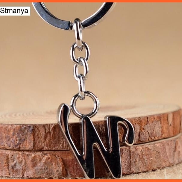 whatagift.com.au Keychains W A-Z Letters key Chain | Silver Color Metal Keychain