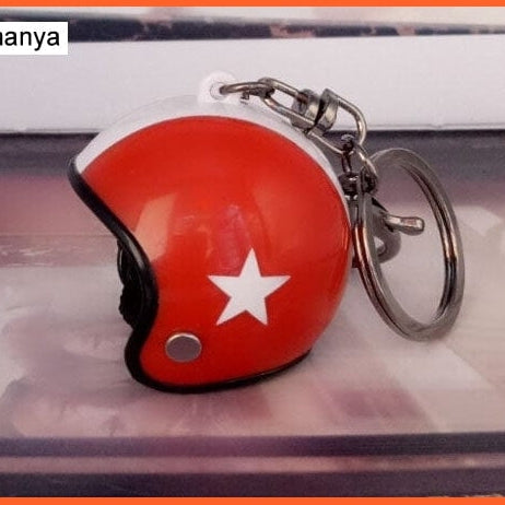 whatagift.com.au Keychains W Red Motorcycle Helmets Key chain