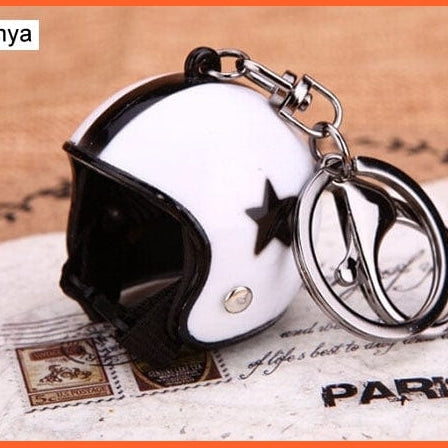 whatagift.com.au Keychains White Motorcycle Helmets Key chain