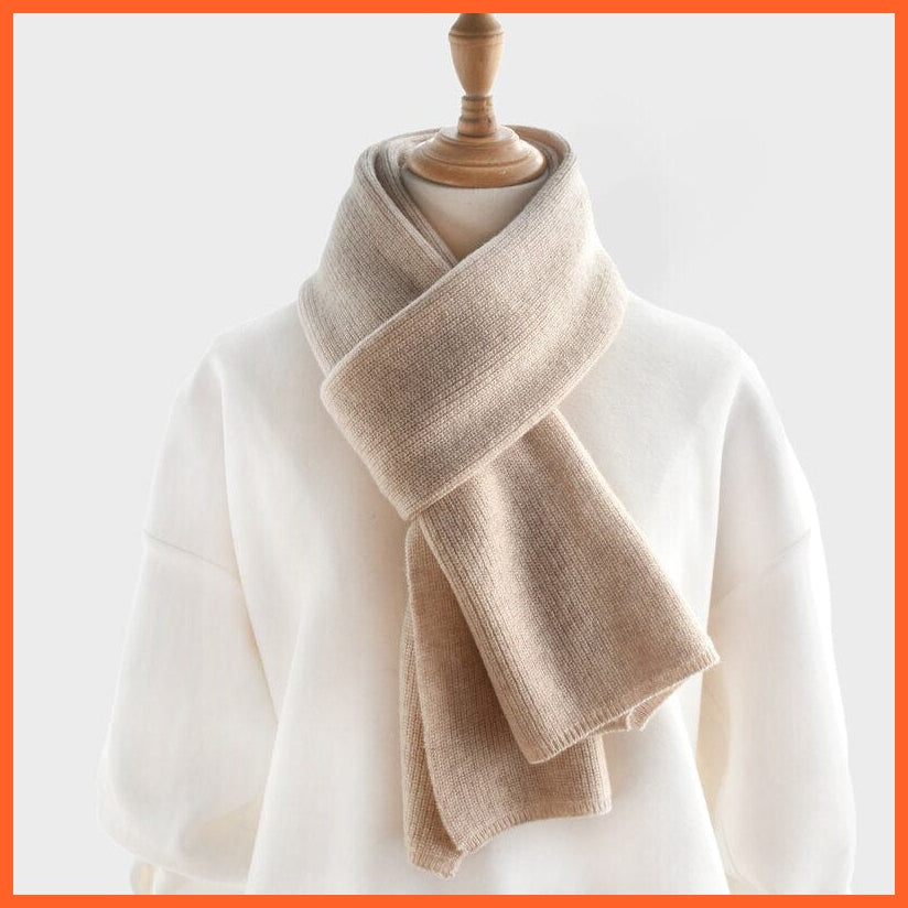whatagift.com.au khaki / China / Adults 152CM Unisex luxury Cashmere Knitted Scarves  | Warm Thick Woolen Scarf