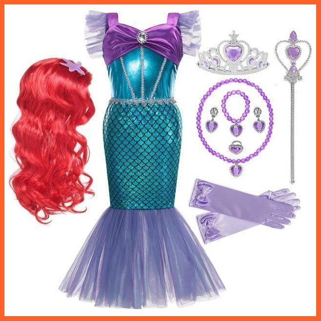 Little Mermaid Ariel Dress |  Halloween Fancy Costume For Girls | whatagift.com.au.