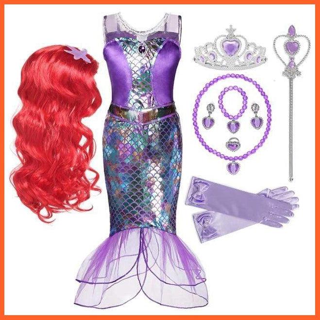 Little Mermaid Ariel Dress |  Halloween Fancy Costume For Girls | whatagift.com.au.