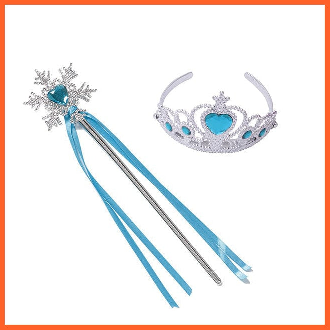 whatagift.com.au Kids Costumes Copy of Girls Elsa Gloves Wand Crown Wig Braid Clothing Cosplay Snow Queen  Accessories