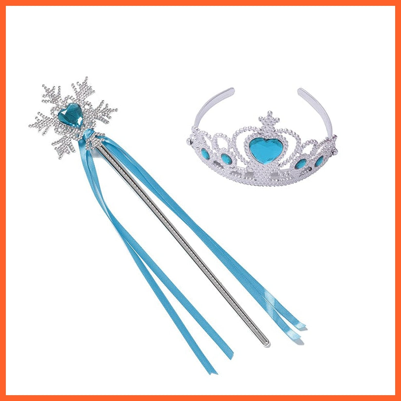 whatagift.com.au Kids Costumes Girls Elsa Gloves Wand Crown Wig Braid Clothing Cosplay Snow Queen  Accessories