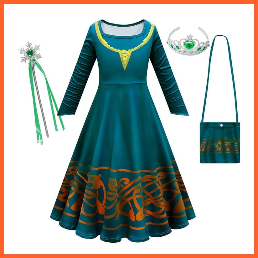 whatagift.com.au Kids Dresses 2-3T (100) / Merida set I Brave Merida Costume for Girls Halloween Princess Dress | Party Cosplay Costume