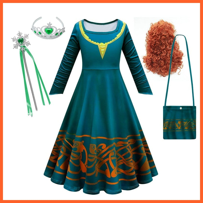 whatagift.com.au Kids Dresses 2-3T (100) / Merida set J Brave Merida Costume for Girls Halloween Princess Dress | Party Cosplay Costume