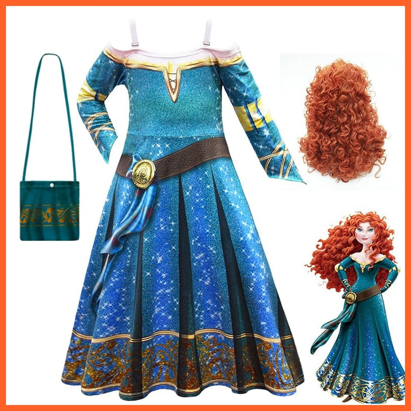 whatagift.com.au Kids Dresses 2-3T (100) / Merida set L Brave Merida Costume for Girls Halloween Princess Dress | Party Cosplay Costume