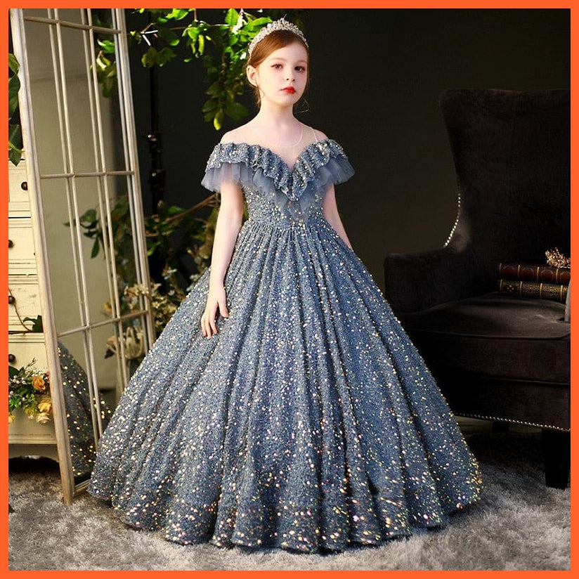 whatagift.com.au Kids Dresses 3T / As picture 1 Sequins Children Pageant Gown Gorgeous | Girls Princess Tulle Dress