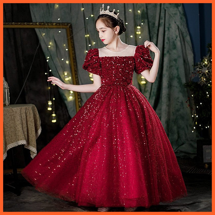 whatagift.com.au Kids Dresses 3T / As picture 3 Gorgeous Sequins Velvet Pageant Gown | Girls Princess Wedding Party Dress