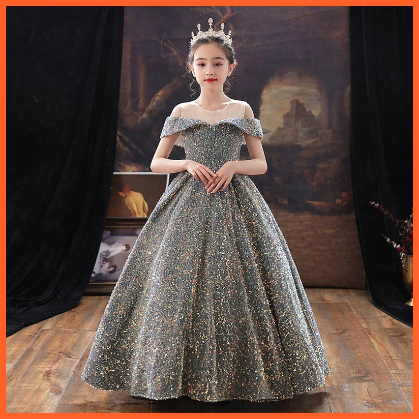 whatagift.com.au Kids Dresses 3T / As picture Sequins Children Pageant Gown Gorgeous | Girls Princess Tulle Dress