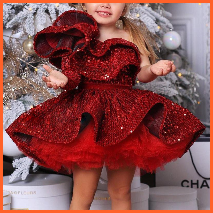 whatagift.com.au Kids Dresses as pictures 2 / 3T Gorgeous gold Sequin Girls Princess Dress Pageant Gown