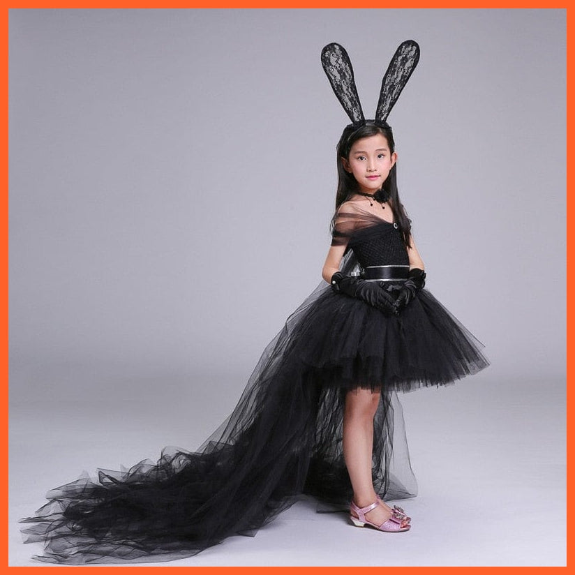 whatagift.com.au Kids Dresses Black Handmade Girls Party Dresses | Tulle Chiffon Tutu Dress