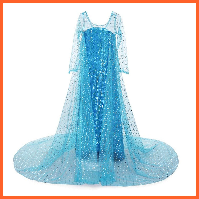 whatagift.com.au Kids Dresses Blue Dress Only / 2T Cosplay Elsa Girls Sequins Dress | Party White Gowns Princess Costumes