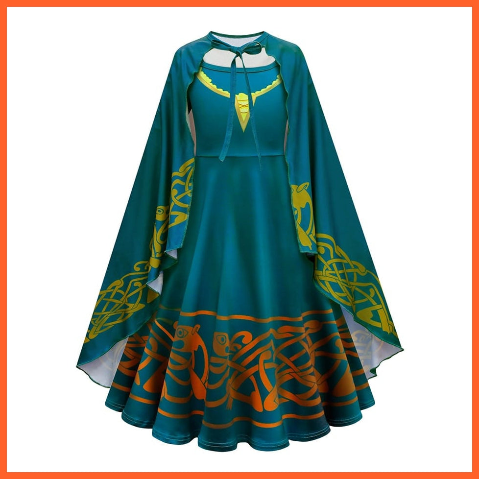 whatagift.com.au Kids Dresses Brave Merida Costume for Girls Halloween Princess Dress | Party Cosplay Costume