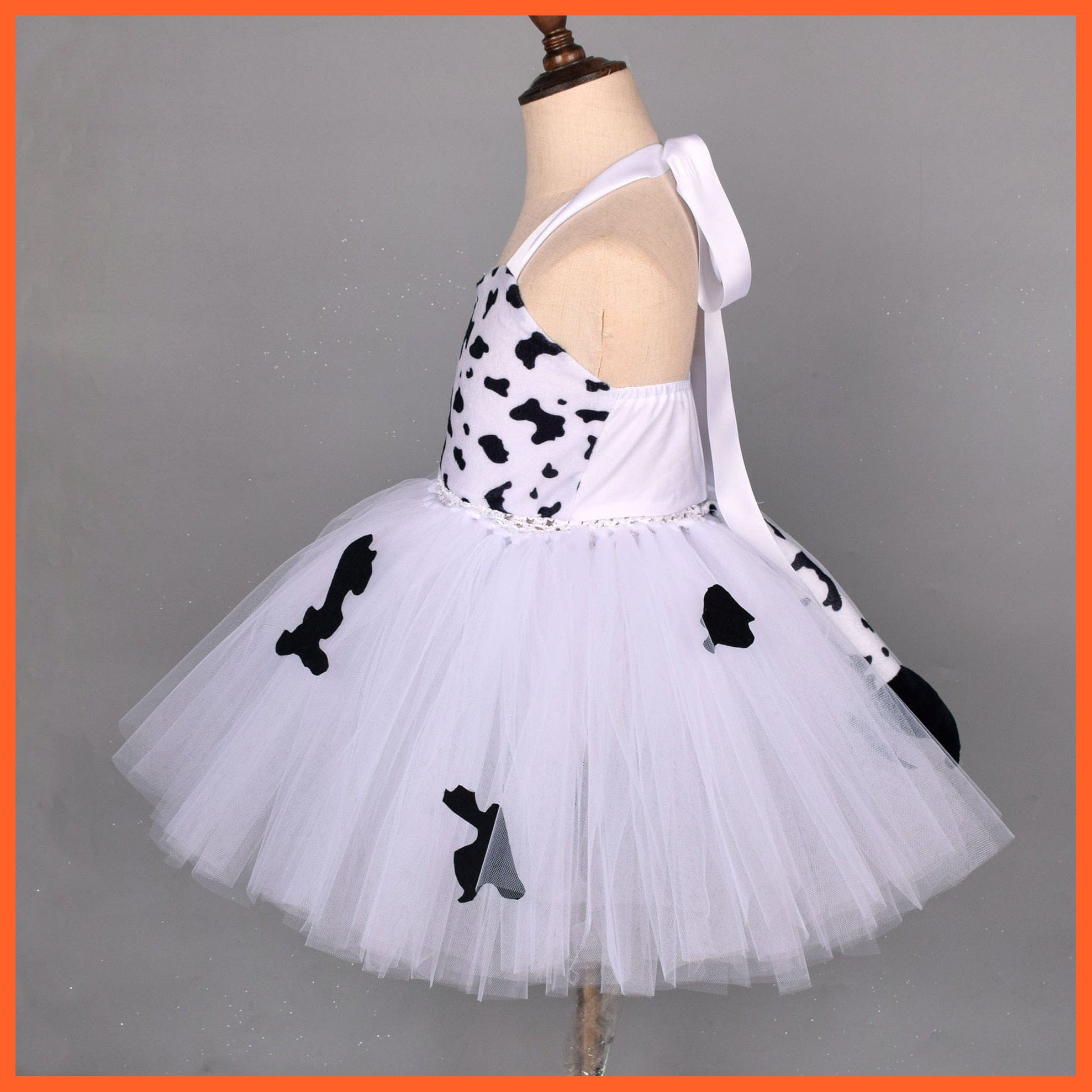 whatagift.com.au Kids Dresses Cartoon Cosplay Girls Tutu Dress | Cow Halloween Costume Kids Dresses