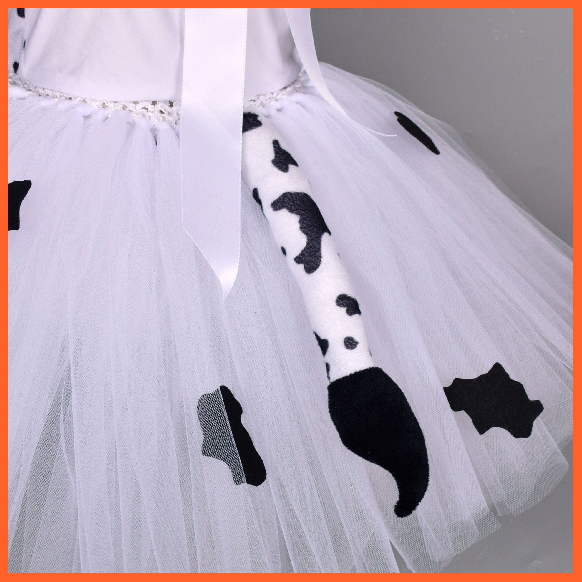 whatagift.com.au Kids Dresses Cartoon Cosplay Girls Tutu Dress | Cow Halloween Costume Kids Dresses