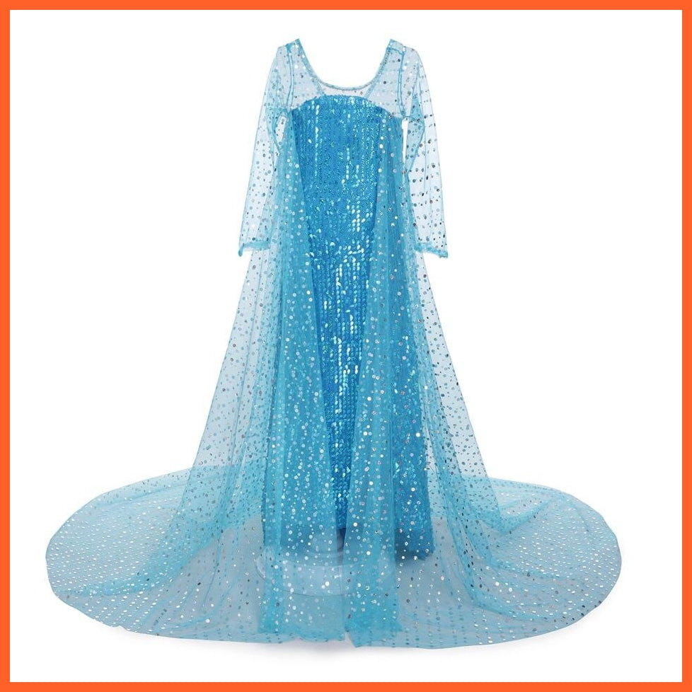 whatagift.com.au Kids Dresses Cosplay Elsa Girls Sequins Dress | Party White Gowns Princess Costumes