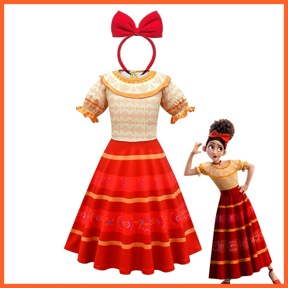 whatagift.com.au Kids Dresses Dolors dress set A / 2-3T (tag 100) Encanto Girls Dolores Costume | Mirabel Cosplay Princess Dress Up Clothes