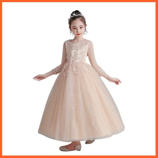 whatagift.com.au Kids Dresses Girls Princess Dress Gorgeous Gold Sequin Pageant Gown