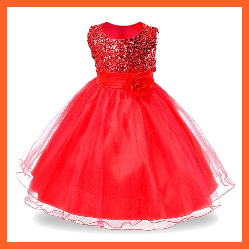 whatagift.com.au Kids Dresses Girls Princess Dress Gorgeous Gold Sequin Pageant Gown