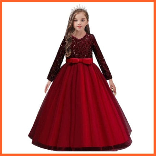 whatagift.com.au Kids Dresses Girls Princess Dress Gorgeous Gold Sequin Pageant Gown