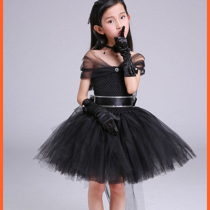 whatagift.com.au Kids Dresses knee length / 2T Black Handmade Girls Party Dresses | Tulle Chiffon Tutu Dress