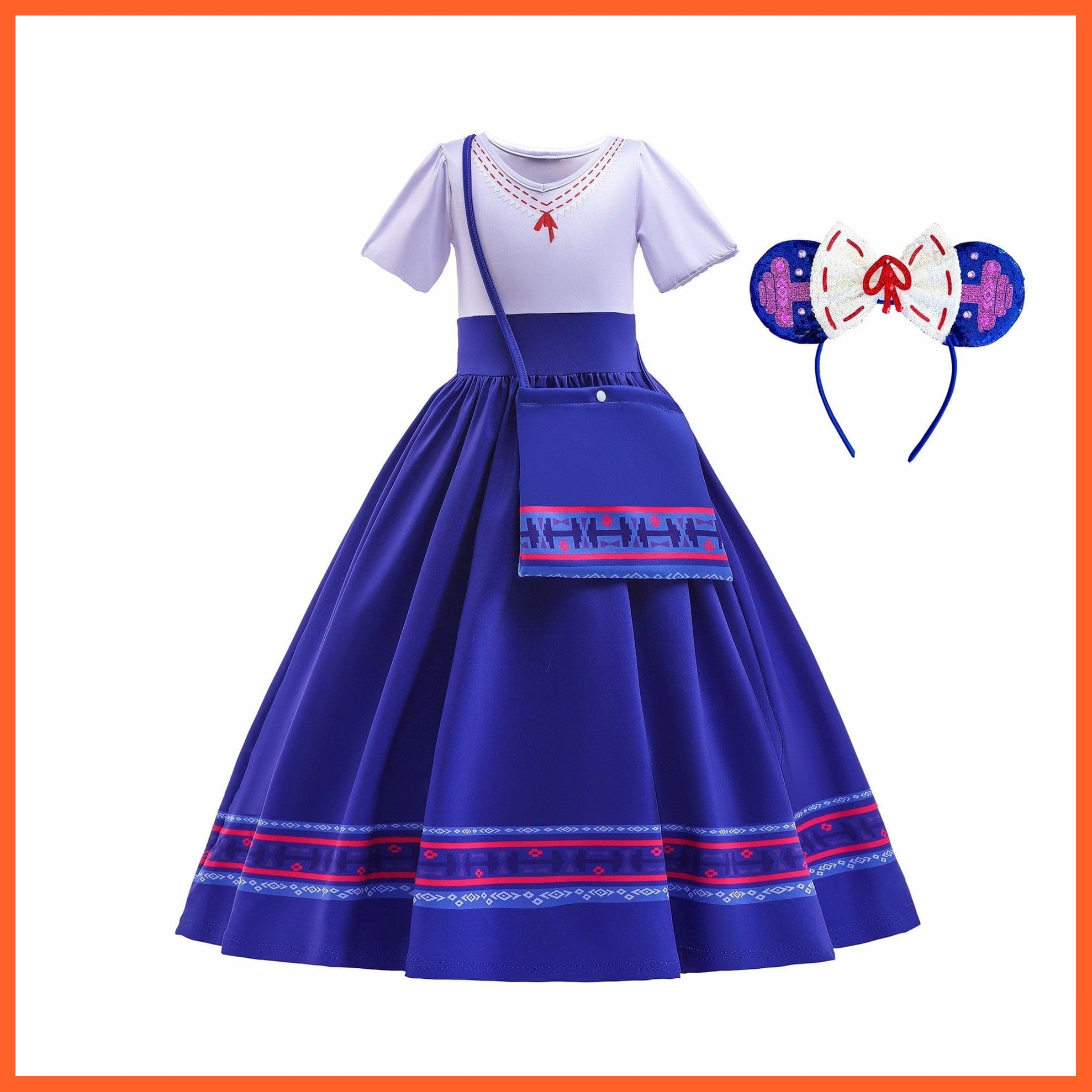 whatagift.com.au Kids Dresses Louisa dress set C / 2-3T (tag 100) Encanto Girls Dolores Costume | Mirabel Cosplay Princess Dress Up Clothes