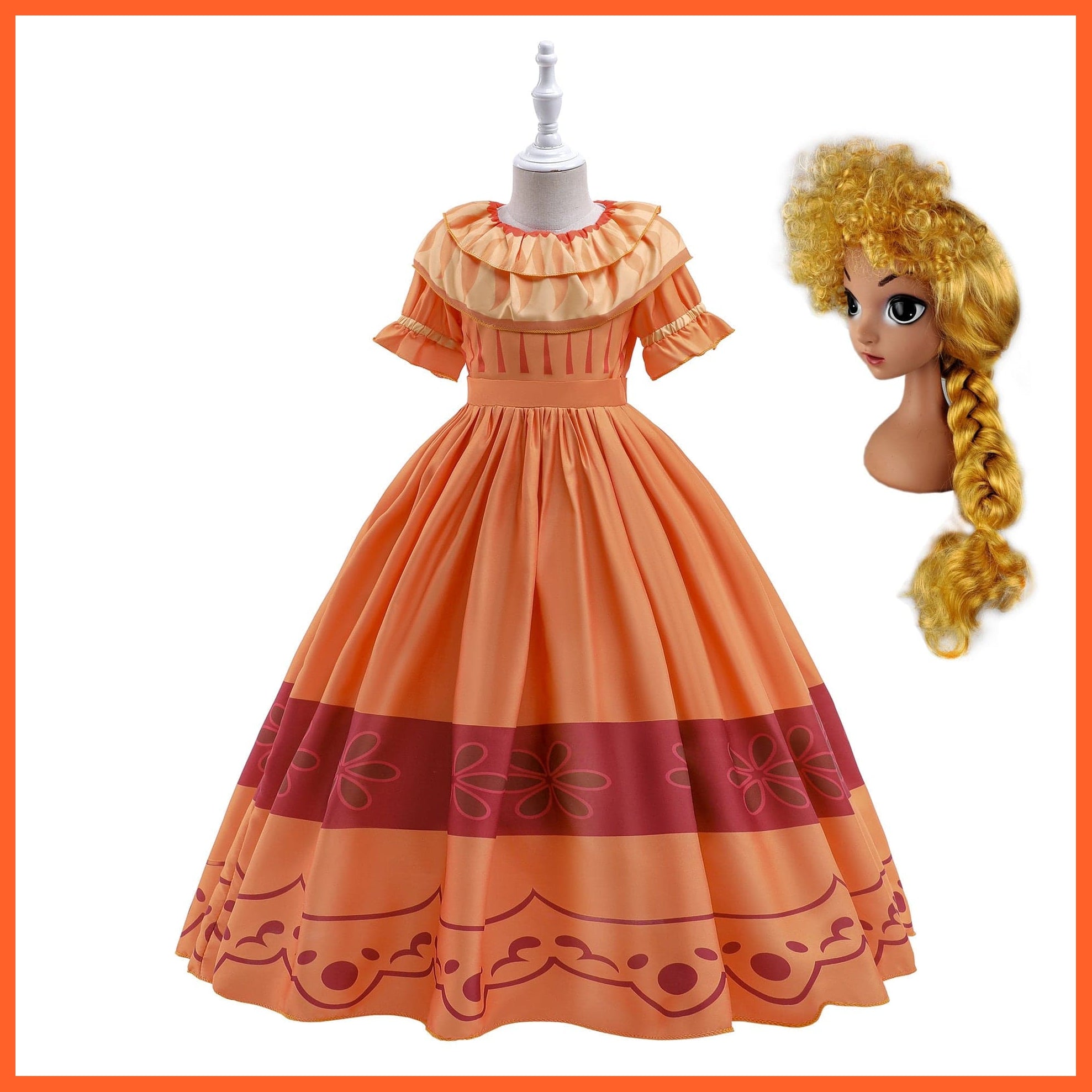 whatagift.com.au Kids Dresses Pepa dress set B / 2-3T (tag 100) Encanto Girls Dolores Costume | Mirabel Cosplay Princess Dress Up Clothes