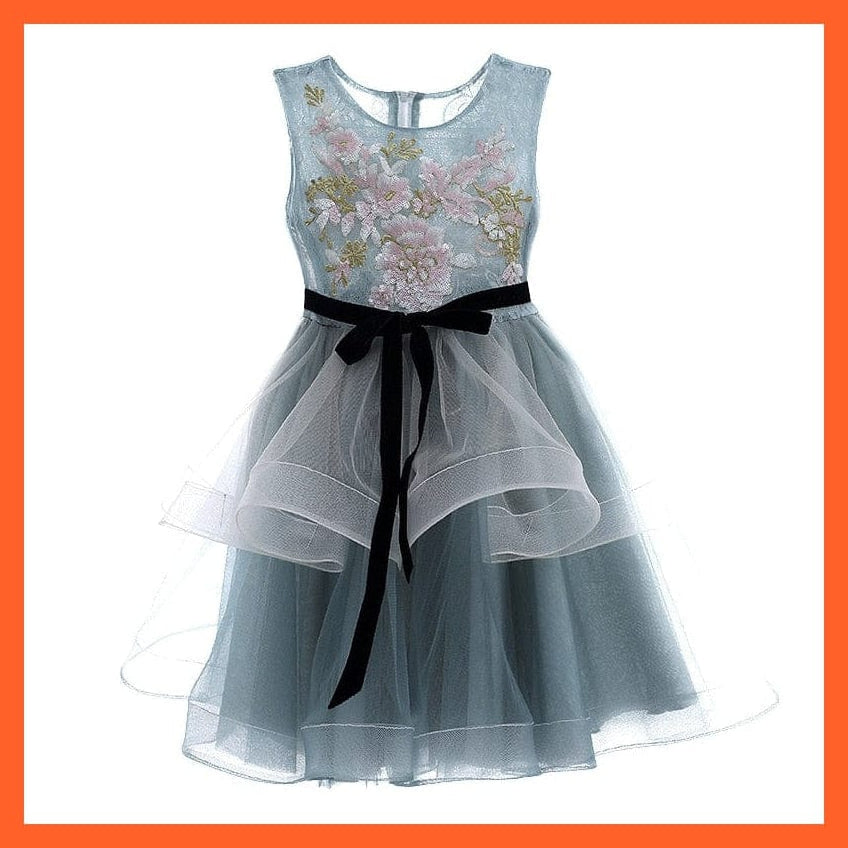 whatagift.com.au Kids Dresses Summer Tutu Mesh Sleeveless O-Neck Knee-Length Princess Dresses