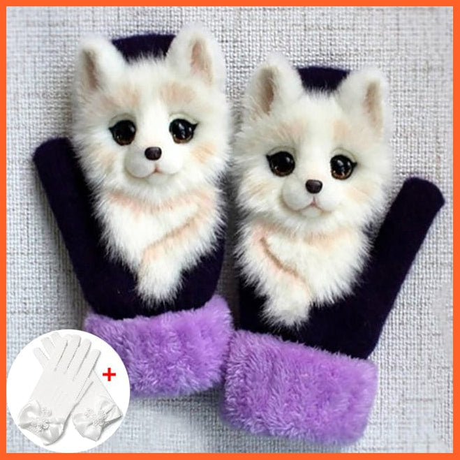 whatagift.com.au Kids Gloves Animal Adult C Women Winter Unisex Thick 3D Cartoon Warm Mittens Women Gloves Gifts for Kids