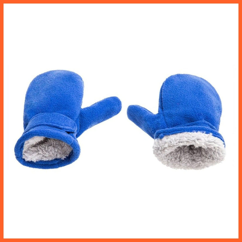 whatagift.com.au Kids Gloves blue-L Winter Warm Thick Baby Gloves | Toddler Infant Fleece Lined with Easy-on Baby Mittens