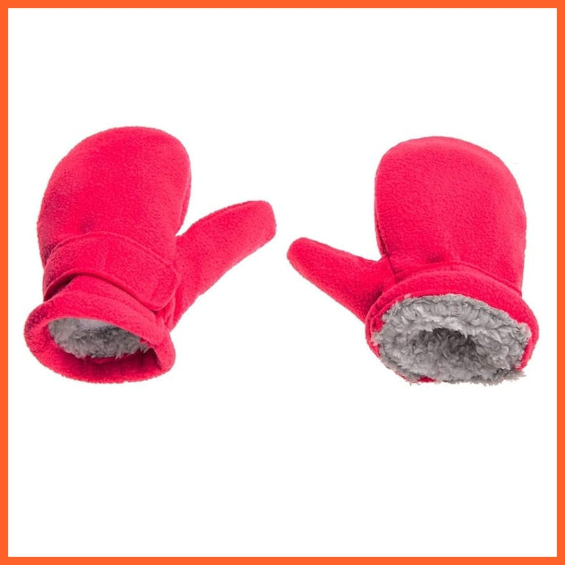 whatagift.com.au Kids Gloves hot pink-L Winter Warm Thick Baby Gloves | Toddler Infant Fleece Lined with Easy-on Baby Mittens