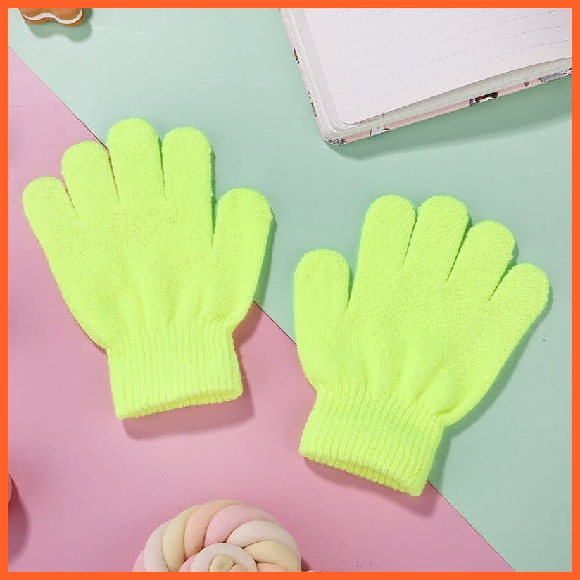 whatagift.com.au Kids Gloves Kids Winter Cute Cartoon Baby Flip Gloves | Full Finger Knit Wool Warm Mittens