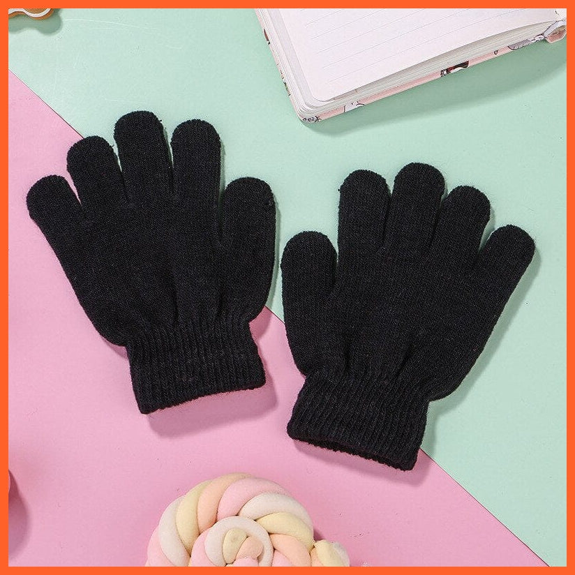 whatagift.com.au Kids Gloves Kids Winter Cute Cartoon Baby Flip Gloves | Full Finger Knit Wool Warm Mittens