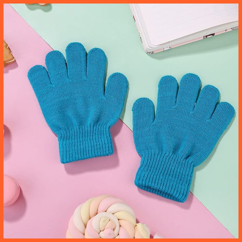 whatagift.com.au Kids Gloves Kids Winter Cute Cartoon Baby Flip Gloves | Full Finger Knit Wool Warm Mittens
