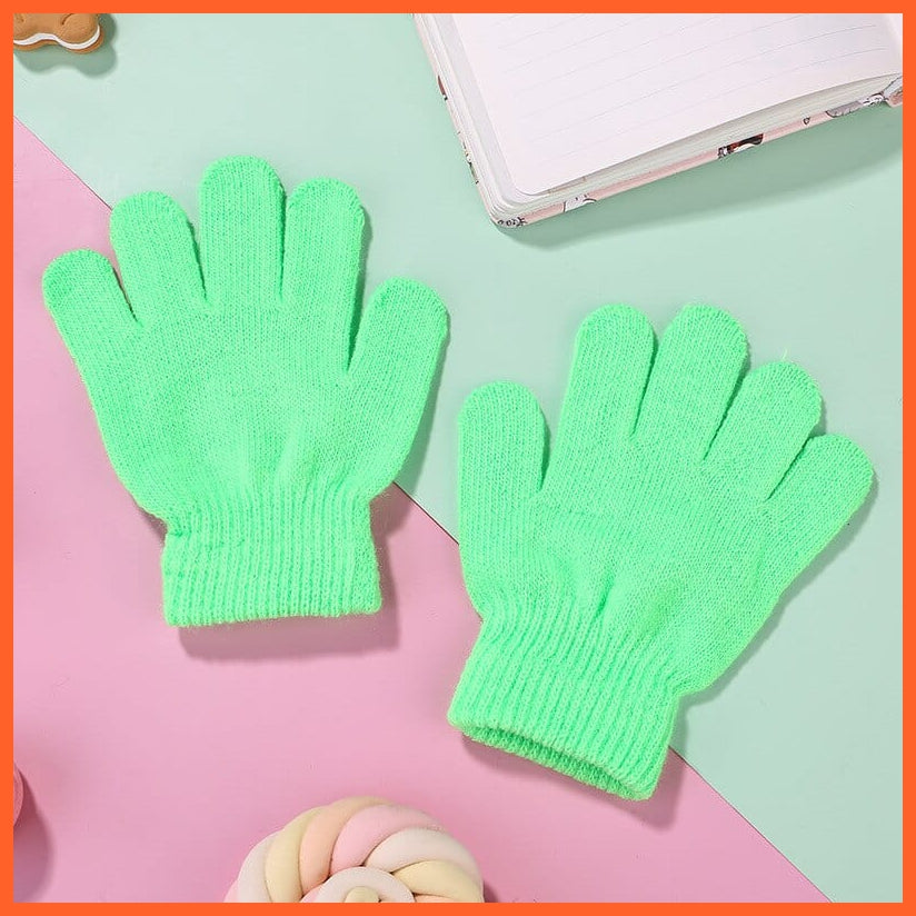 whatagift.com.au Kids Gloves Kids Winter Cute Cartoon Baby Flip Gloves | Full Finger Knit Wool Warm Mittens