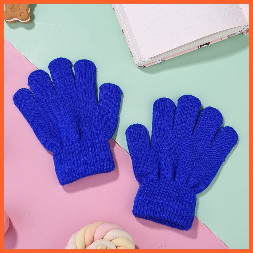 whatagift.com.au Kids Gloves Kids Winter Cute Cartoon Baby Flip Gloves | Full Finger Knit Wool Warm Mittens