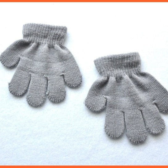 whatagift.com.au Kids Gloves light gray 1-3years Children Winter Warm Gloves | Baby Toddler Knitted Acrylic Gloves