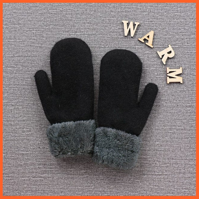 whatagift.com.au Kids Gloves Pure Adult D Women Winter Unisex Thick 3D Cartoon Warm Mittens Women Gloves Gifts for Kids