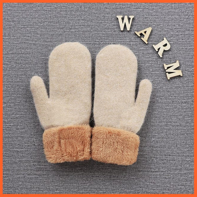 whatagift.com.au Kids Gloves Pure Adult F Women Winter Unisex Thick 3D Cartoon Warm Mittens Women Gloves Gifts for Kids