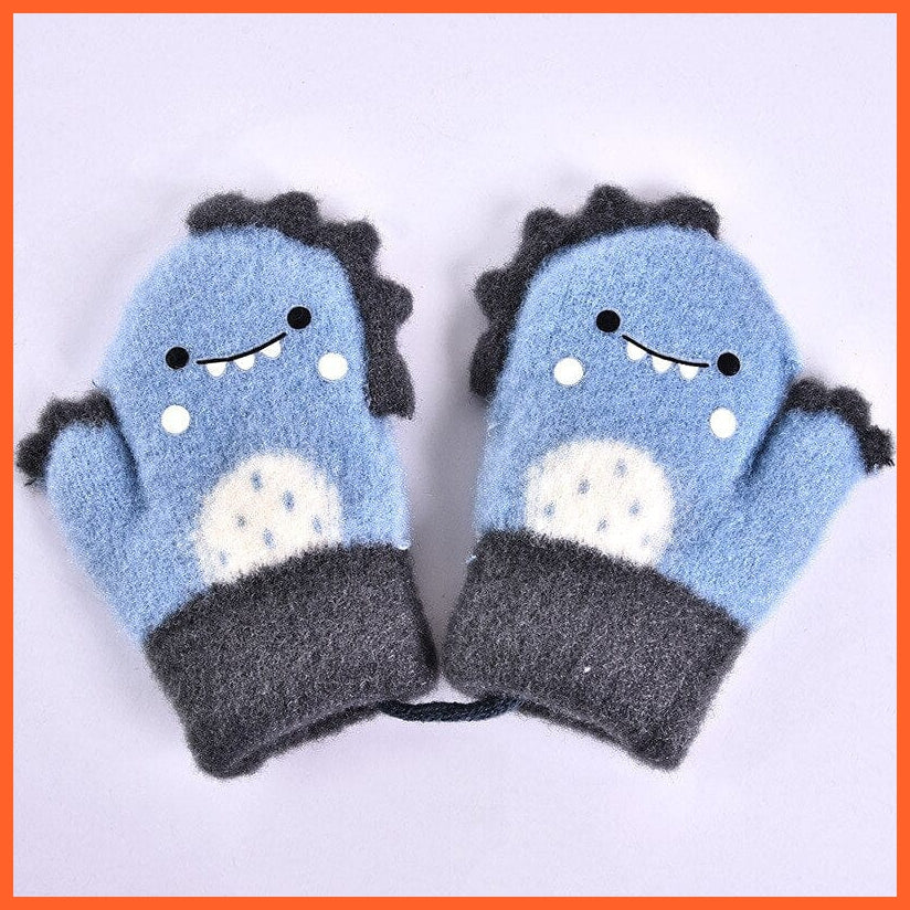 whatagift.com.au Kids Gloves Rabbit fur Thick Warm Cute Knitted Mittens | Winter Soft baby gloves