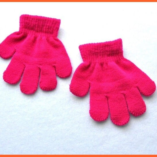 whatagift.com.au Kids Gloves rosen 1-3years Children Winter Warm Gloves | Baby Toddler Knitted Acrylic Gloves