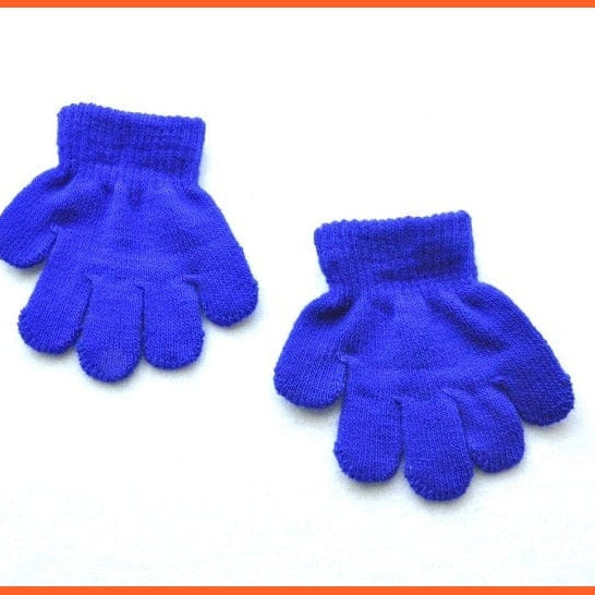 whatagift.com.au Kids Gloves sky blue 1-3years Children Winter Warm Gloves | Baby Toddler Knitted Acrylic Gloves