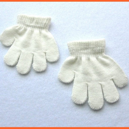 whatagift.com.au Kids Gloves white 1-3years Children Winter Warm Gloves | Baby Toddler Knitted Acrylic Gloves