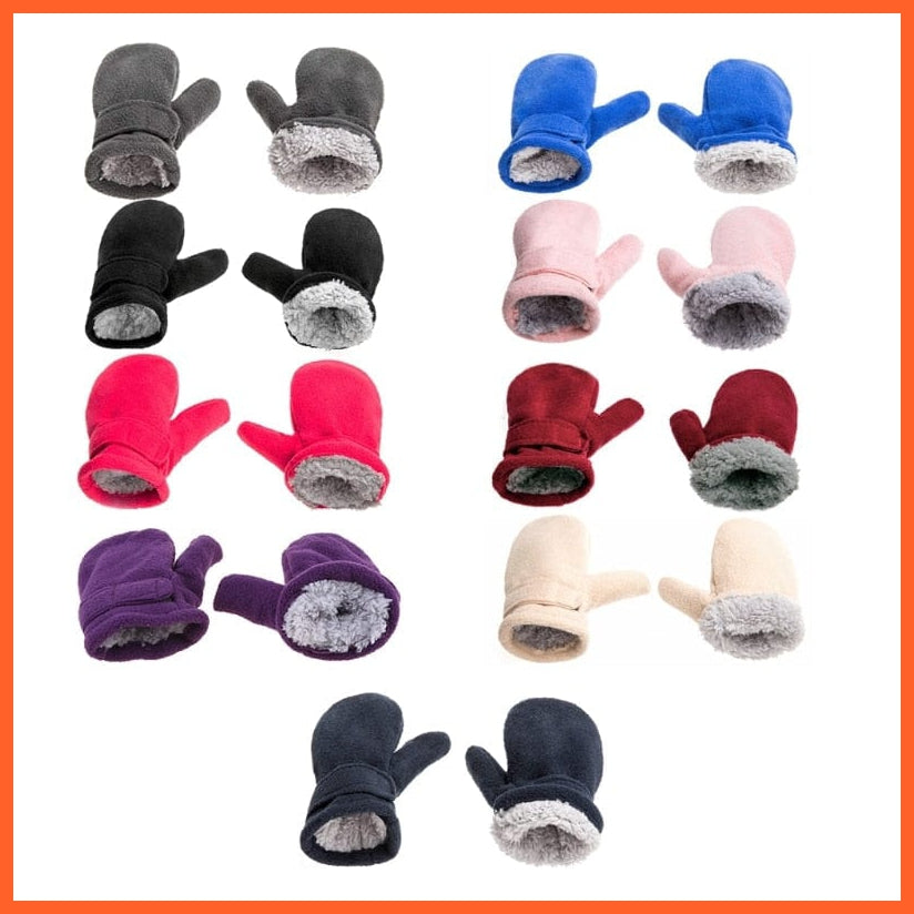 whatagift.com.au Kids Gloves Winter Warm Thick Baby Gloves | Toddler Infant Fleece Lined with Easy-on Baby Mittens