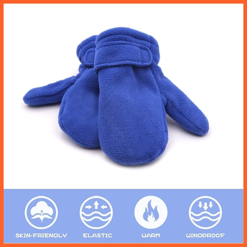 whatagift.com.au Kids Gloves Winter Warm Thick Baby Gloves | Toddler Infant Fleece Lined with Easy-on Baby Mittens